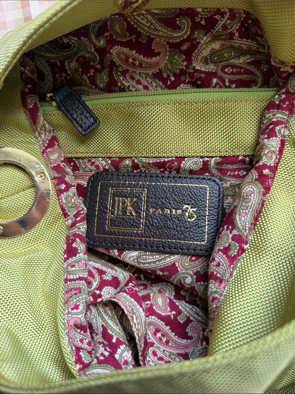 Jean Pierre Kilfa JPK Paris 75. Lime Shoulder Bag - Picture 5 of 6